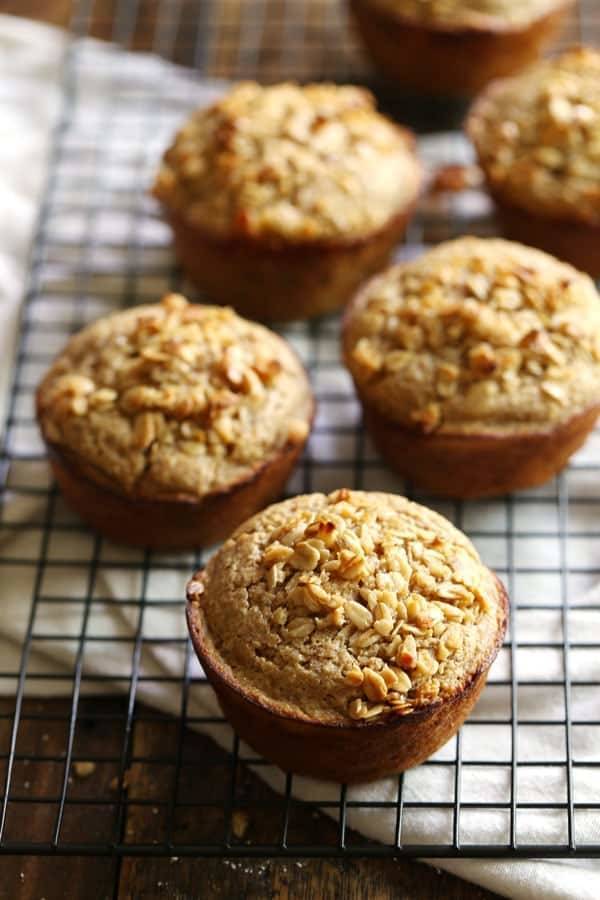 Caramelized banana oat muffins.