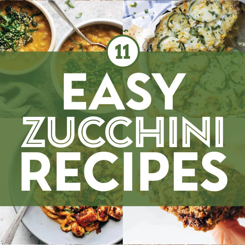 Easy zucchini recipes in a collage.