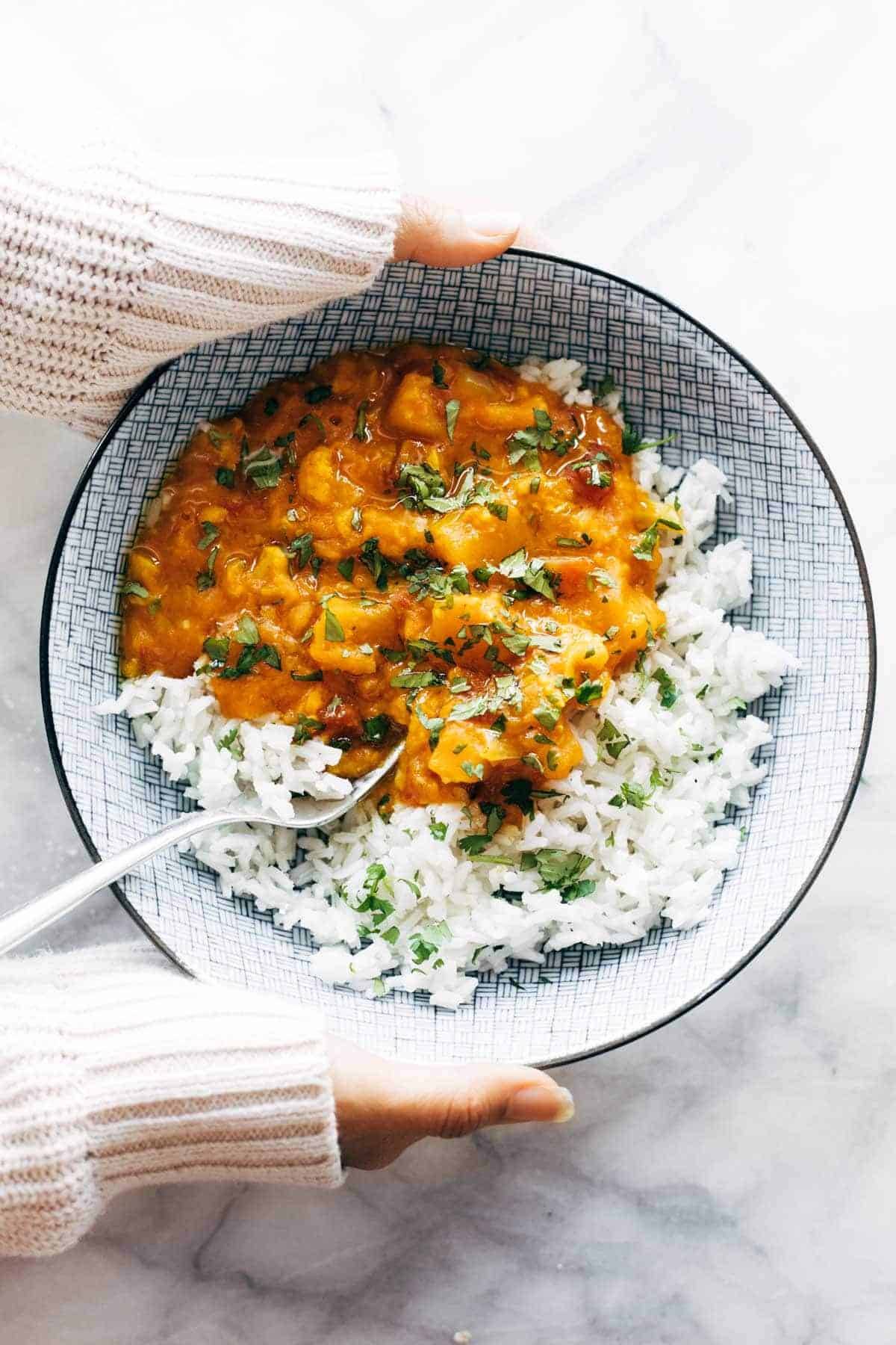 Instant Pot Cauliflower Curry in a bowl.