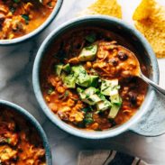 A picture of Queso Chicken Chili with Roasted Corn and Jalapeño