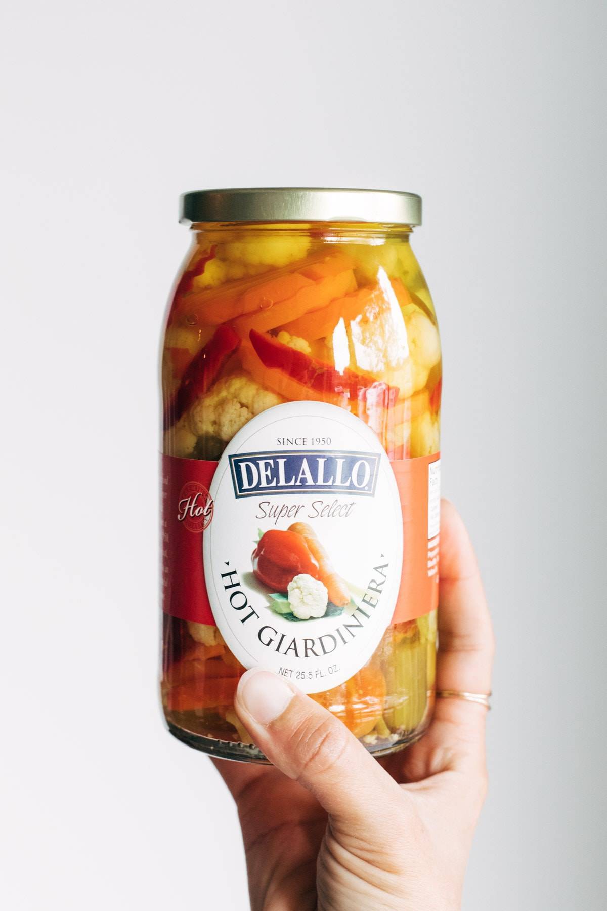 DeLallo Giardiniera in a jar.