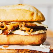 A picture of Portobello French Dip with Horseradish Aioli