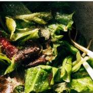 Simple Green salad close-up