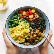 A picture of Sunshine Lentil Bowls with Garlic Olive Oil Dressing