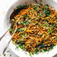 Chipotle Sweet Potato Noodle Salad in a serving bowl.