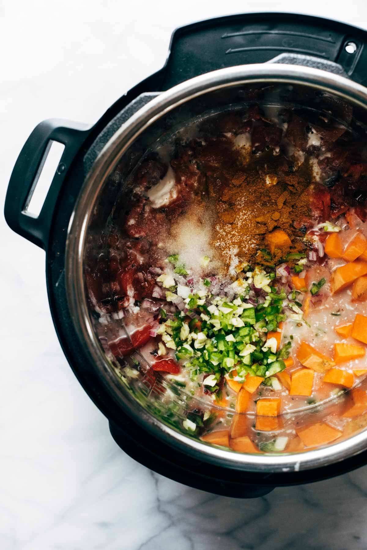 Spicy Peanut Soup in Instant Pot.